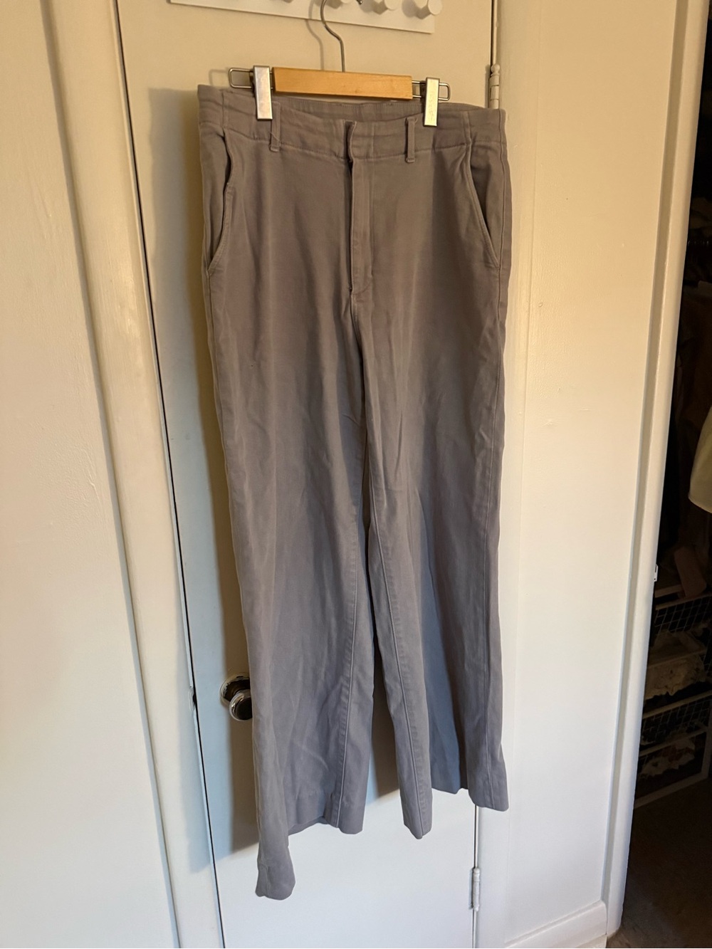 XL Uniqlo grey cotton jeans wide leg